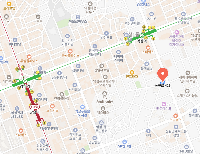 더원역삼 위치 지도